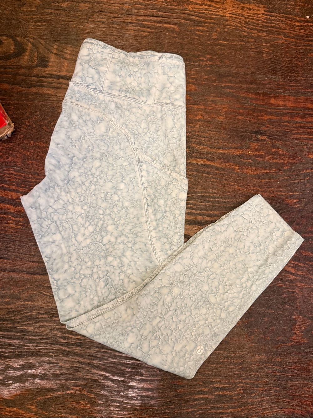 lululemon athletica Light Blue Marble-Print Leggings
